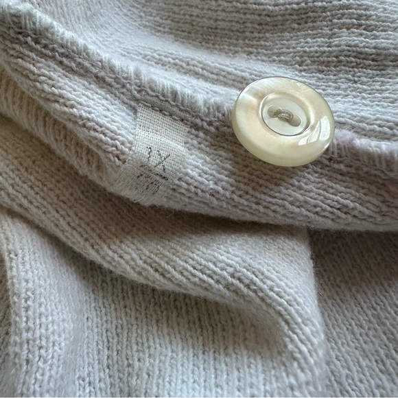 Vintage 1990s watercolor floral print button up knit cardigan w v-neckline 1X - Picture 4 of 4